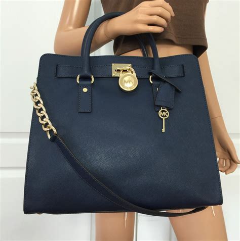 michael kors tasche hamilton large blau navy|michael kors hamilton.